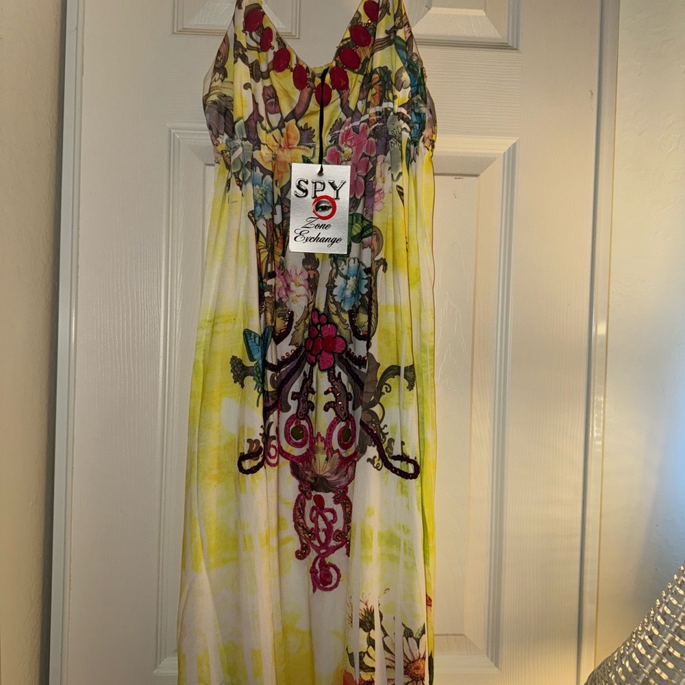 SPY Women's Vibrant Floral Maxi Dress - Yellow and Multicolor